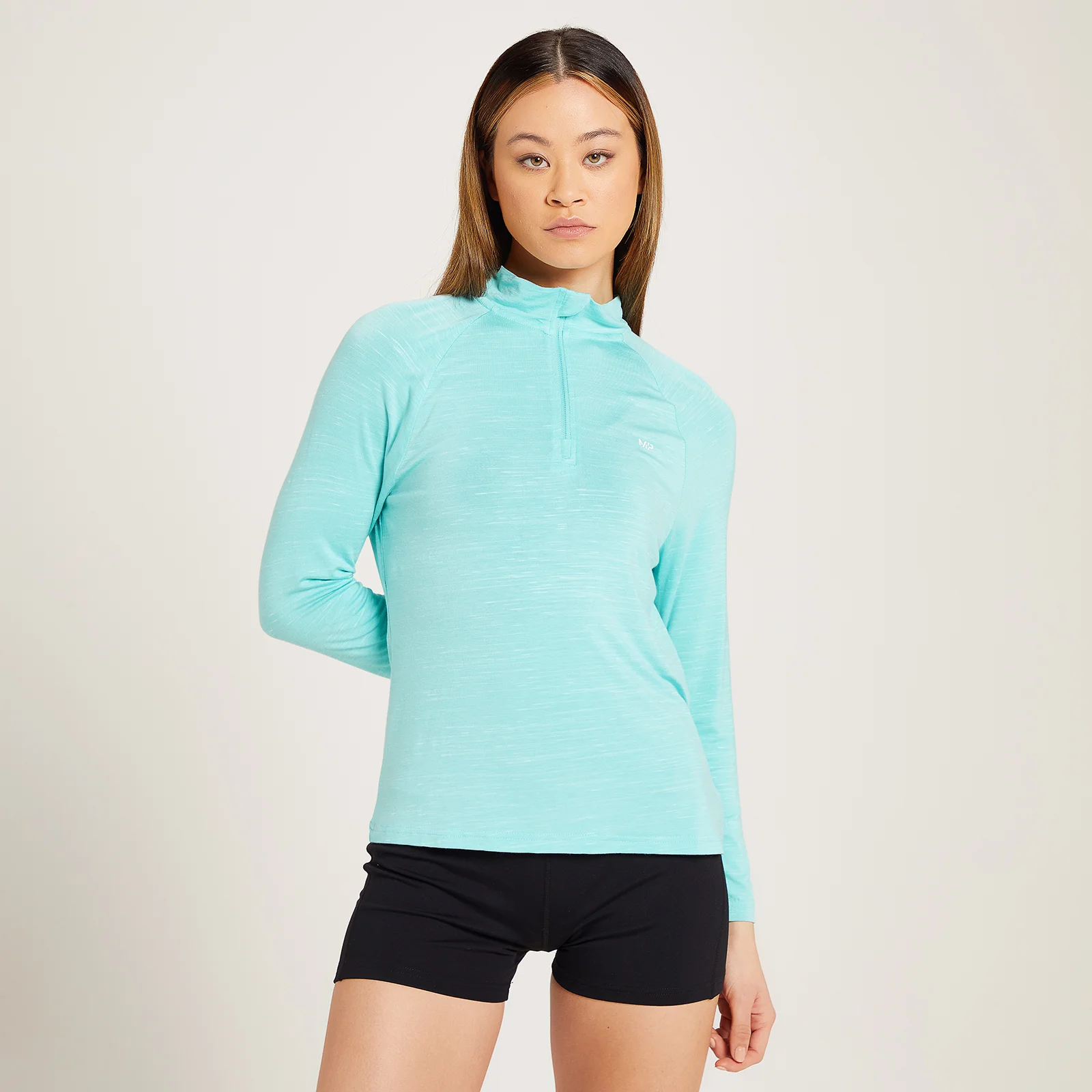 MP Women's Performance Training 1/4 Zip Top - Arctic Blue Marl/White Fleck - M Bilde 1