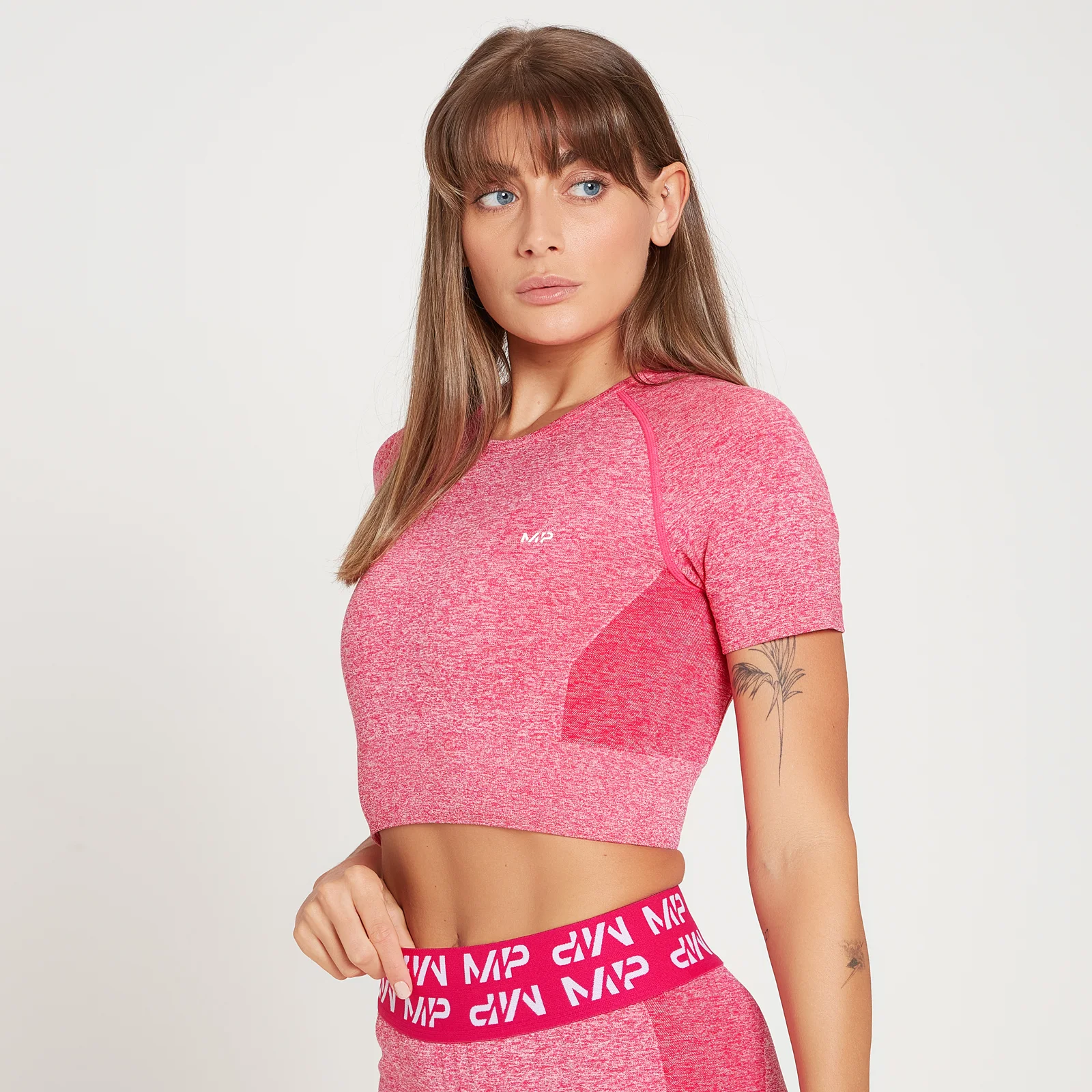 MP Women's Curve Crop Short Sleeve T-Shirt - Magenta - XXS Bilde 1
