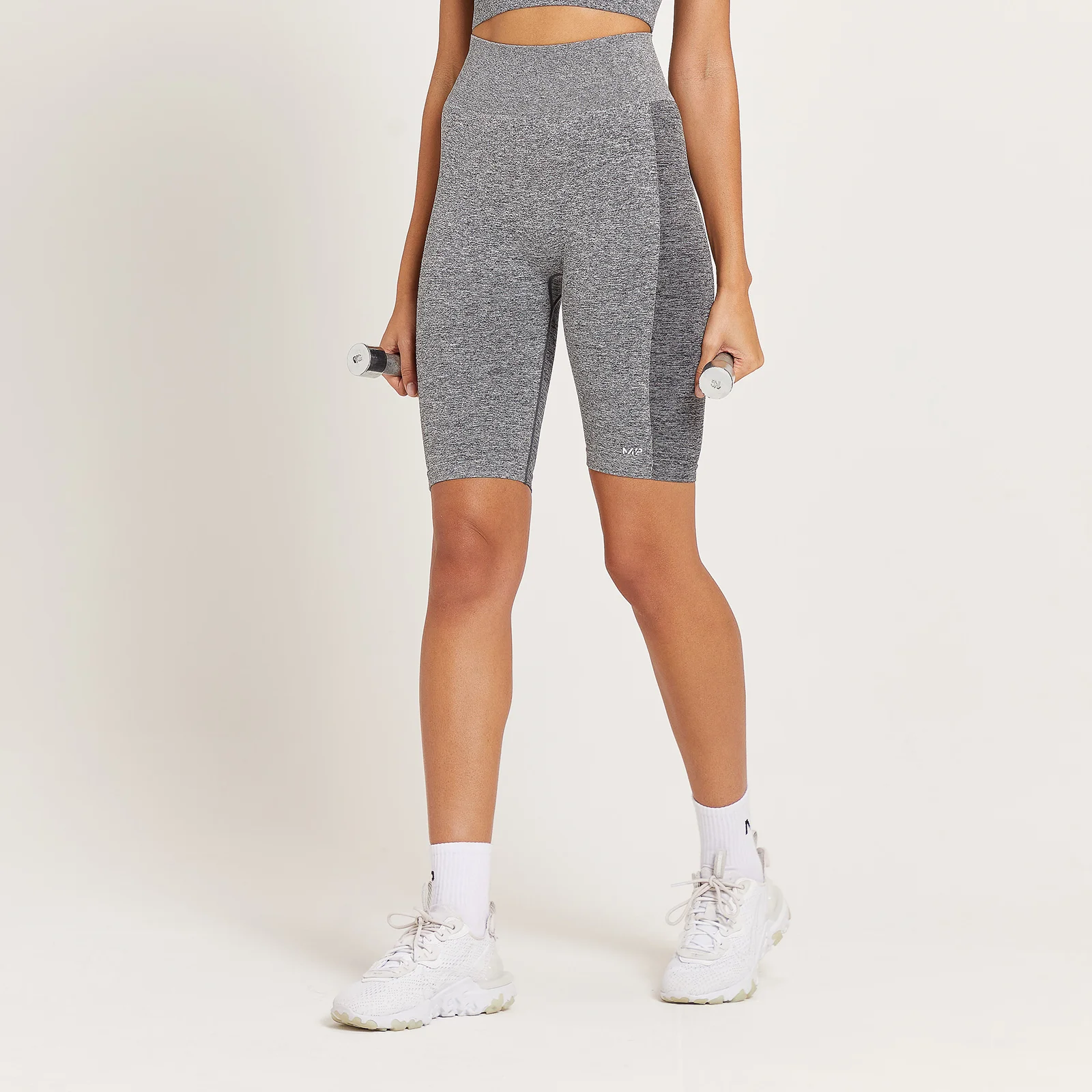 MP Women's Curve High Waisted Cycling Shorts - Grey Marl - XXS Bilde 1