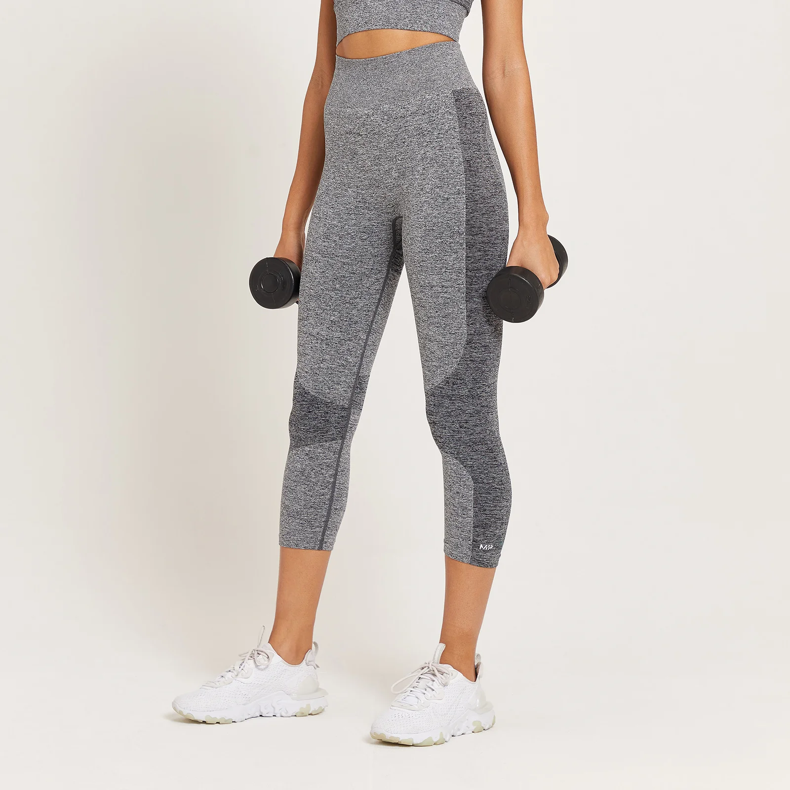 MP Women's Curve High Waisted 3/4 Leggings - Grey Marl - XXS Bilde 1