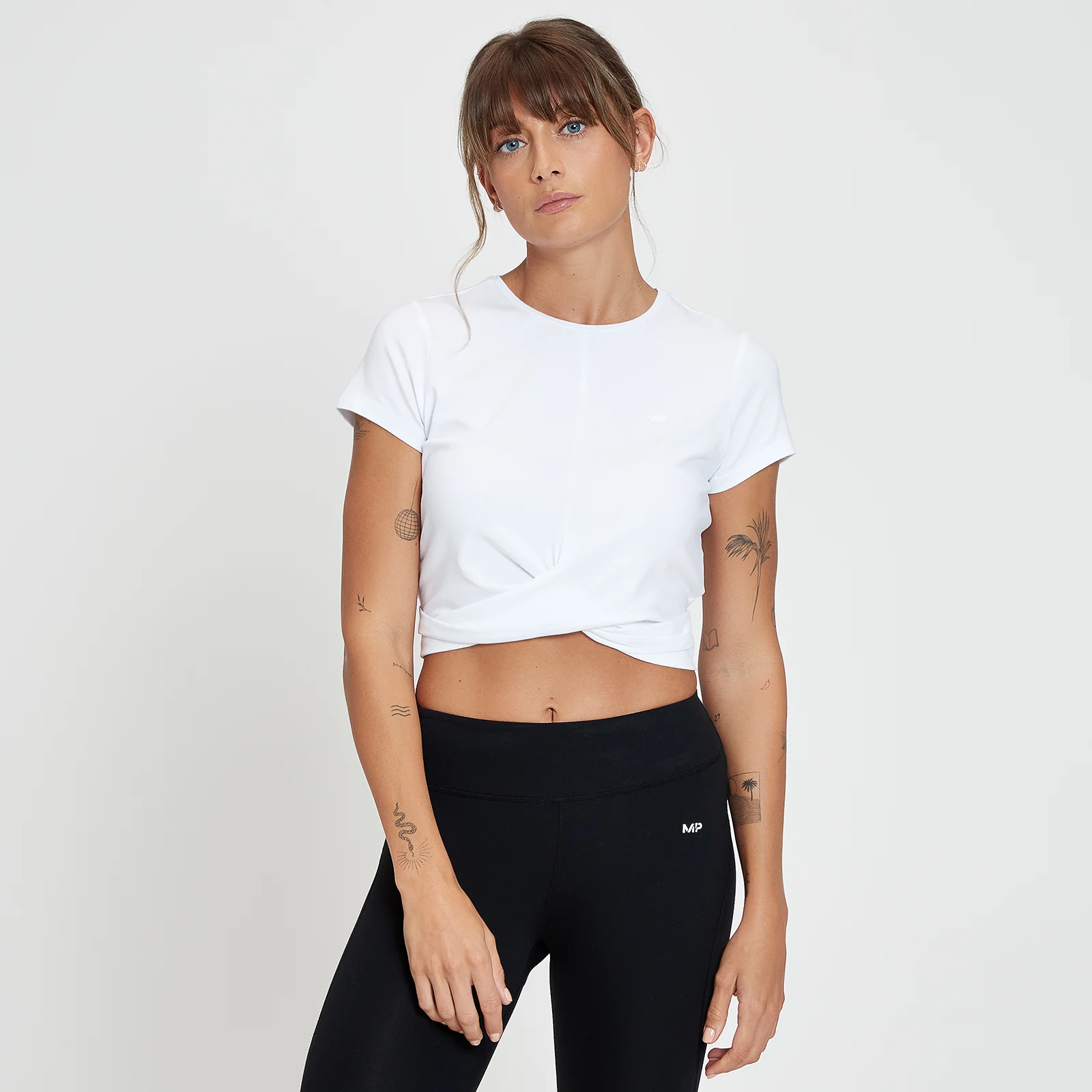 MP Women's Composure Twist Front Crop T-Shirt - White - XXS Bilde 1