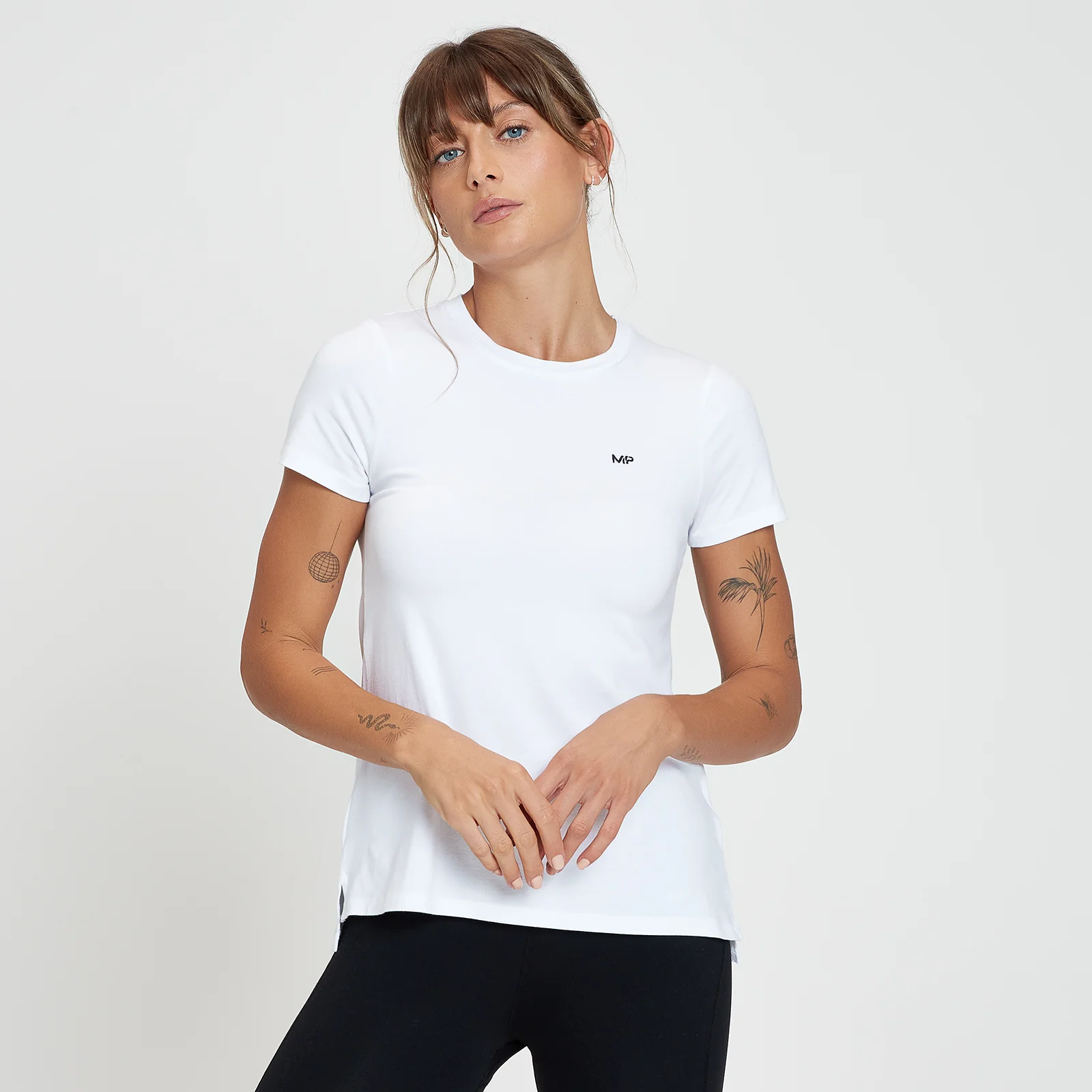 MP Women's Composure Longline Short Sleeve Top - White - XXS Bilde 1