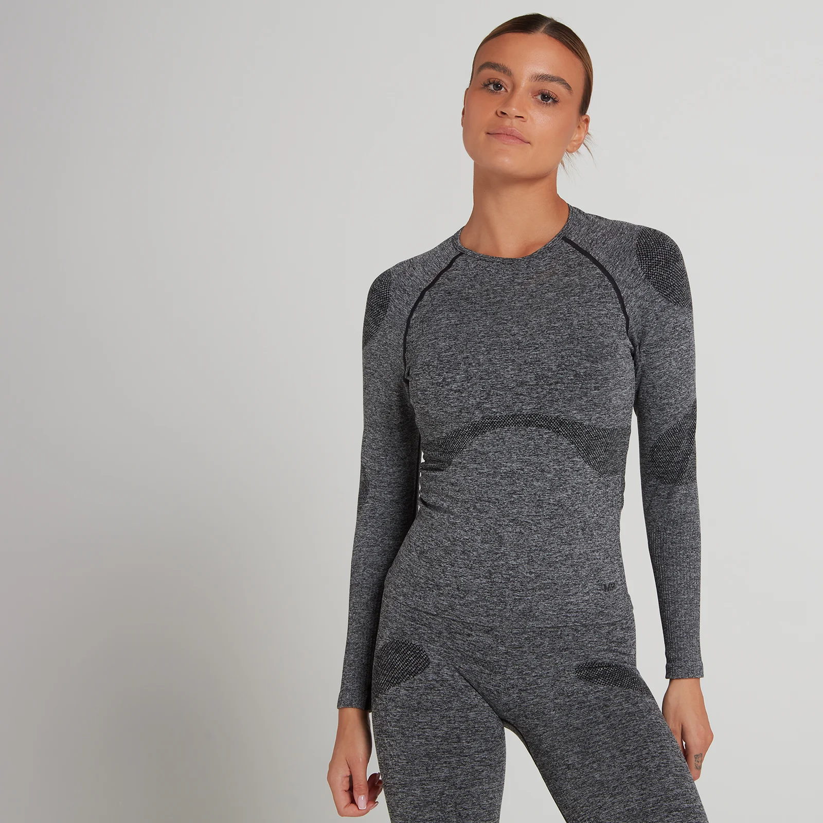 MP Women's Training Seamless Long Sleeve Top - Washed Black - XXS Bilde 1