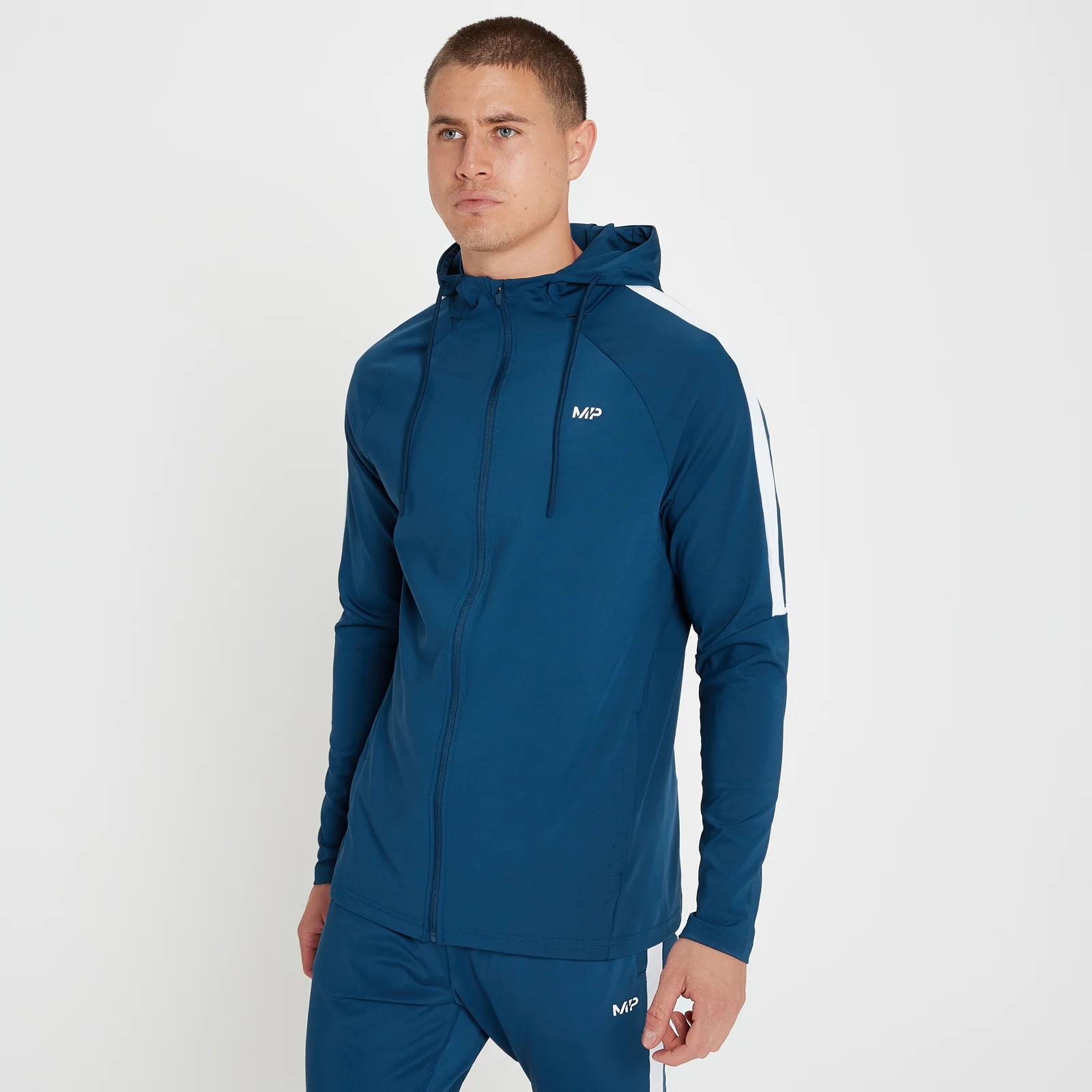 MP Men's Tempo Zip Thru Hoodie - Intense Blue - XXS Bilde 1