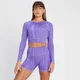 MP vendbar langermet kort topp for damer – Paisley Purple