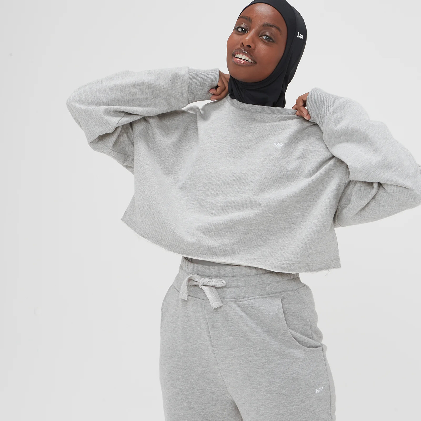 MP Composure kort sweatshirt for damer – Grey Marl - XXS Bilde 1