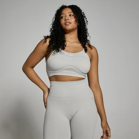 MP Women's Lifestyle Ribbed Bra - Light Grey