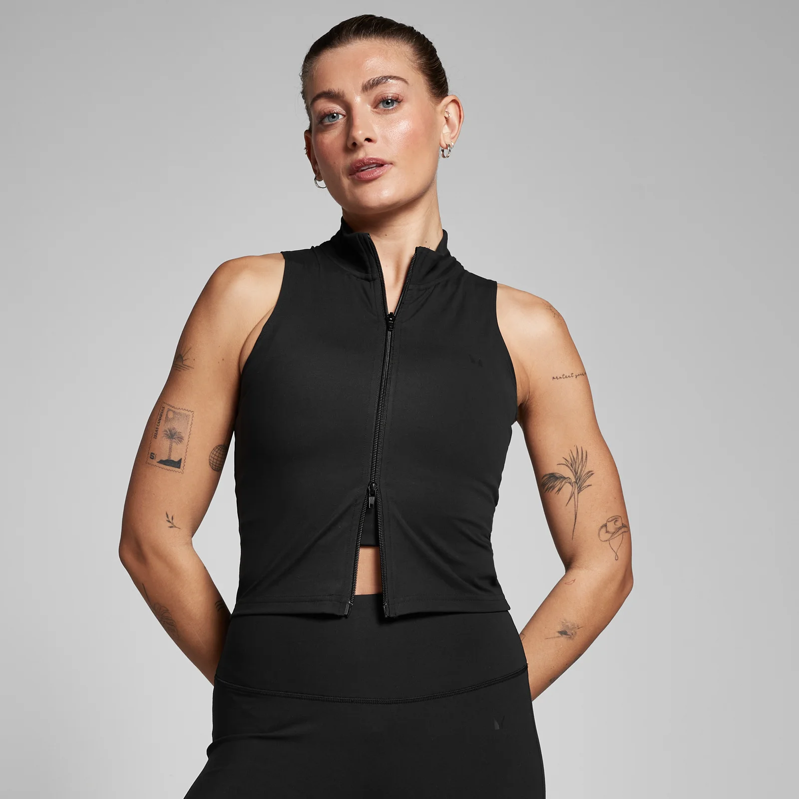 MP Women's Tempo Zip Through Vest - Black - XS Bilde 1