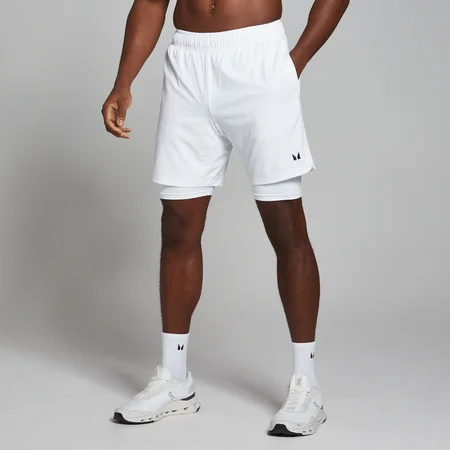 MP Men's 2-in-1 7" Training Shorts - White