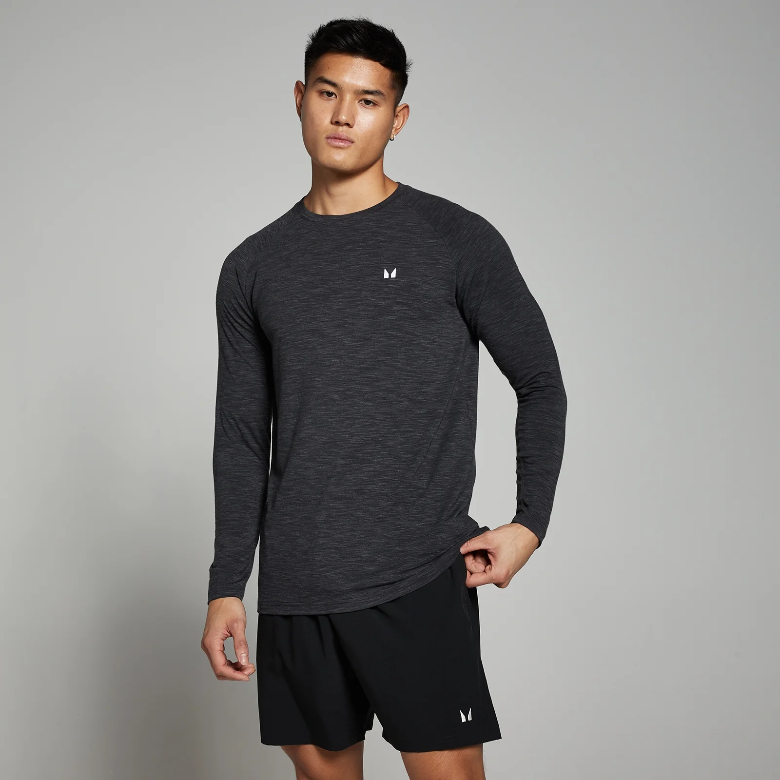 MP Men's Performance Long Sleeve Top - Black Marl - S Bilde 1