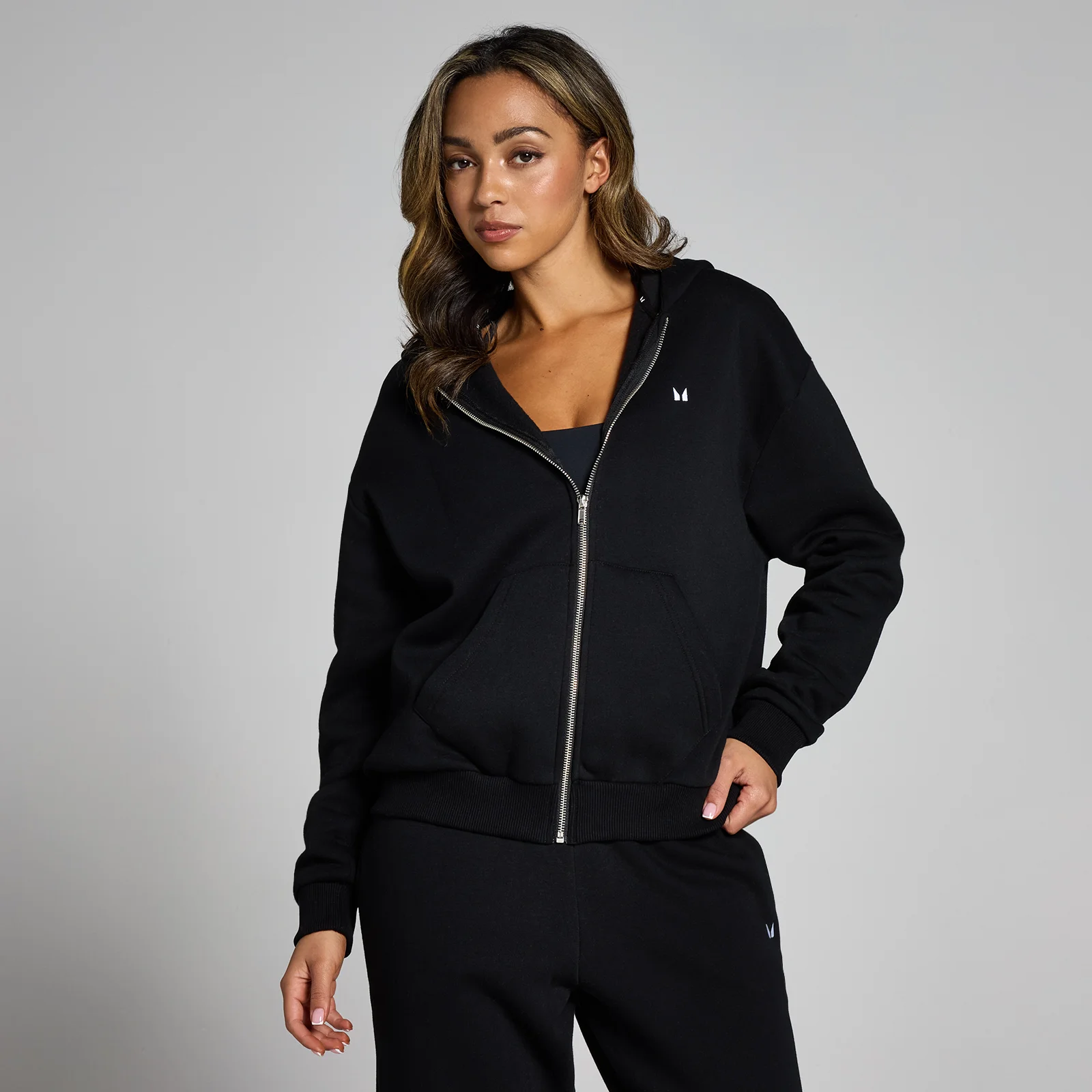 MP Women's Basics Zip Through Hoodie - Black - XXS Bilde 1