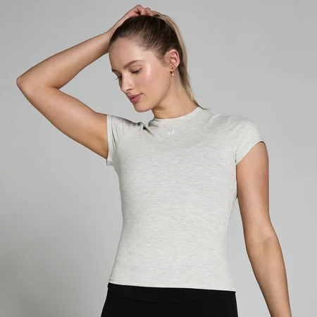 MP Women's Basic Body Fit Short Sleeve T-Shirt - Light Grey Marl