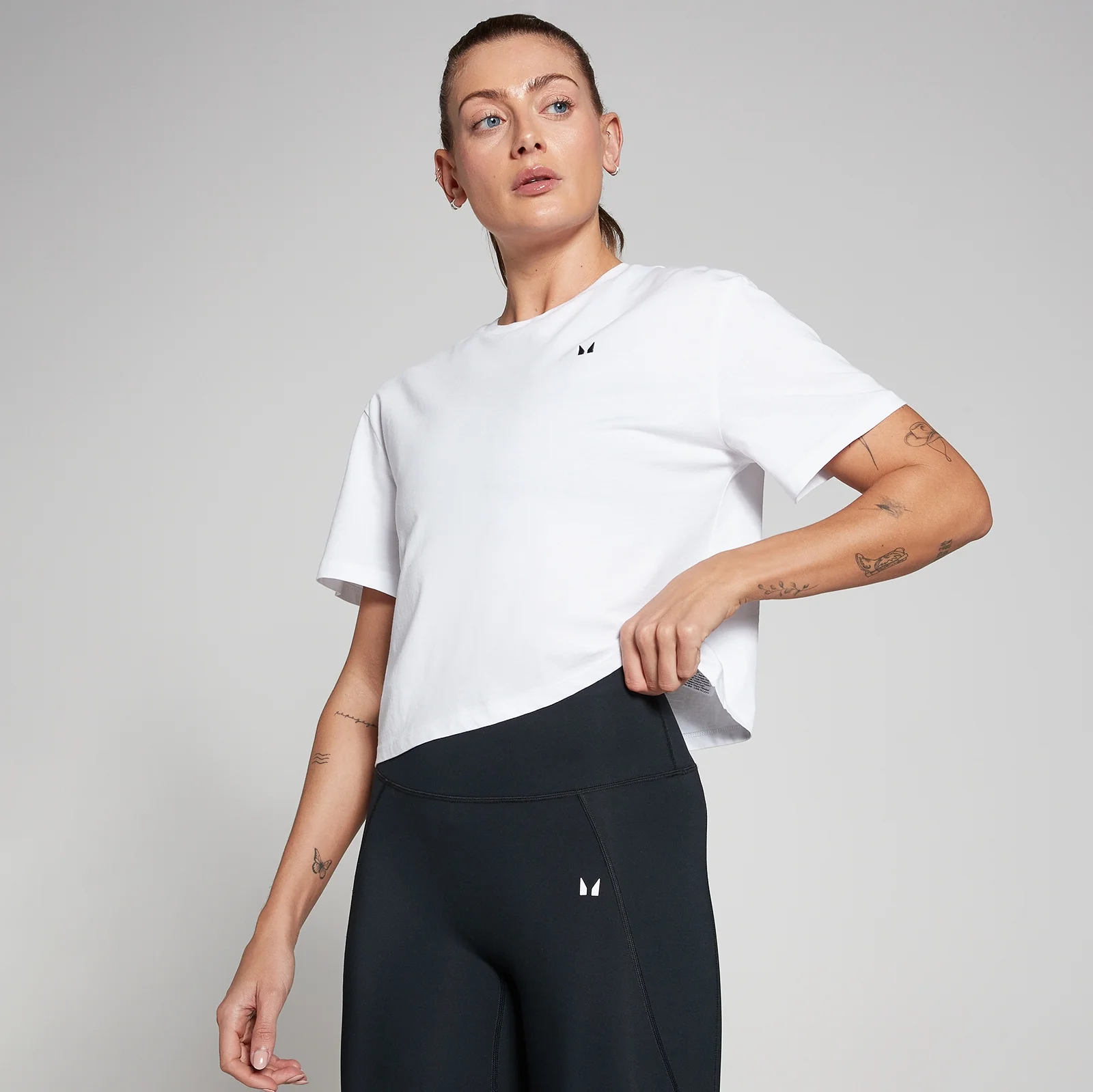 MP Women's Basic Boxy Short Sleeve Crop T-Shirt - White - XXS Bilde 1