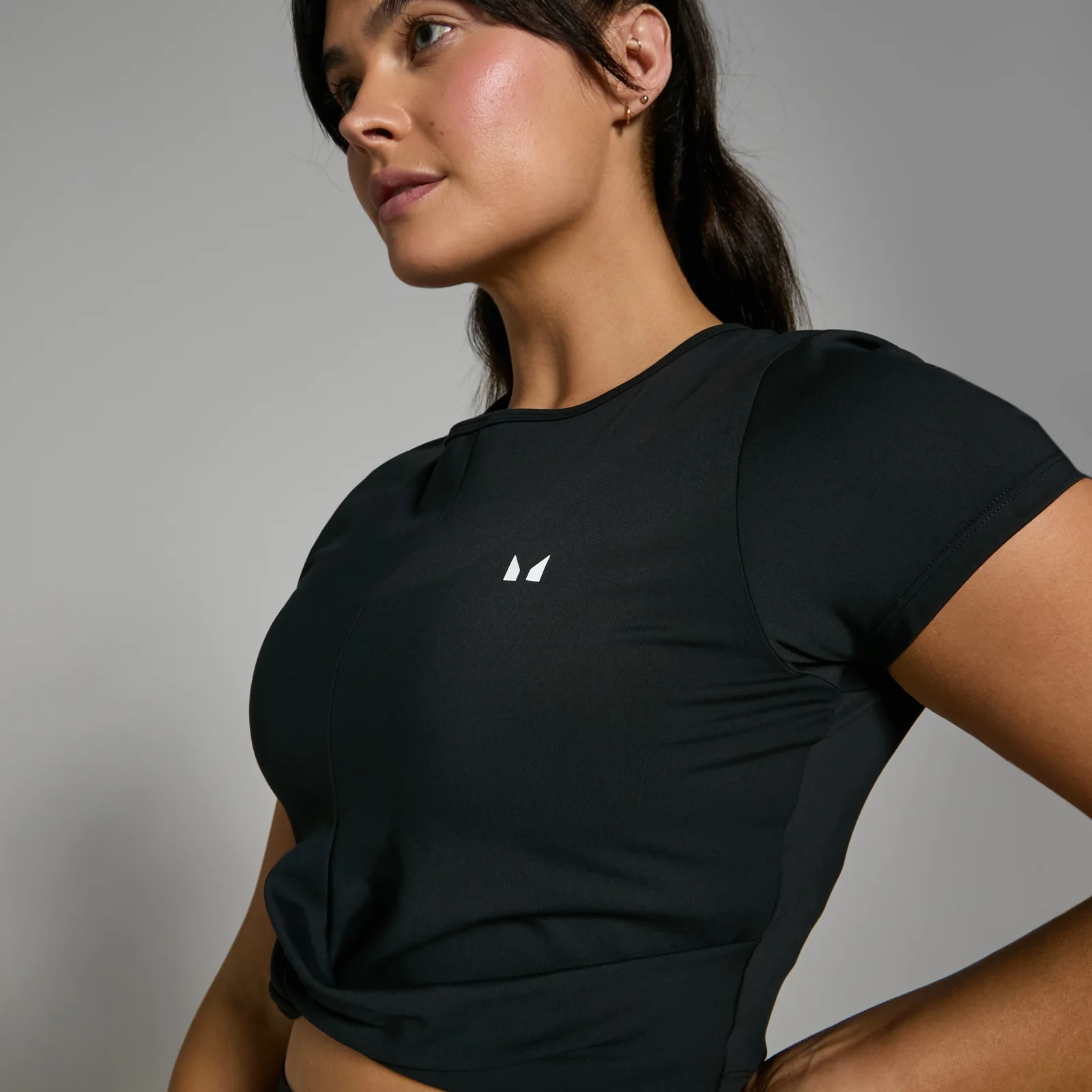 MP Women's Power Short Sleeve Crop Top - Black - XXS Bilde 1