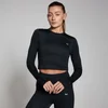 MP Women's Training Body Fit Long Sleeve Crop T-Shirt - Black