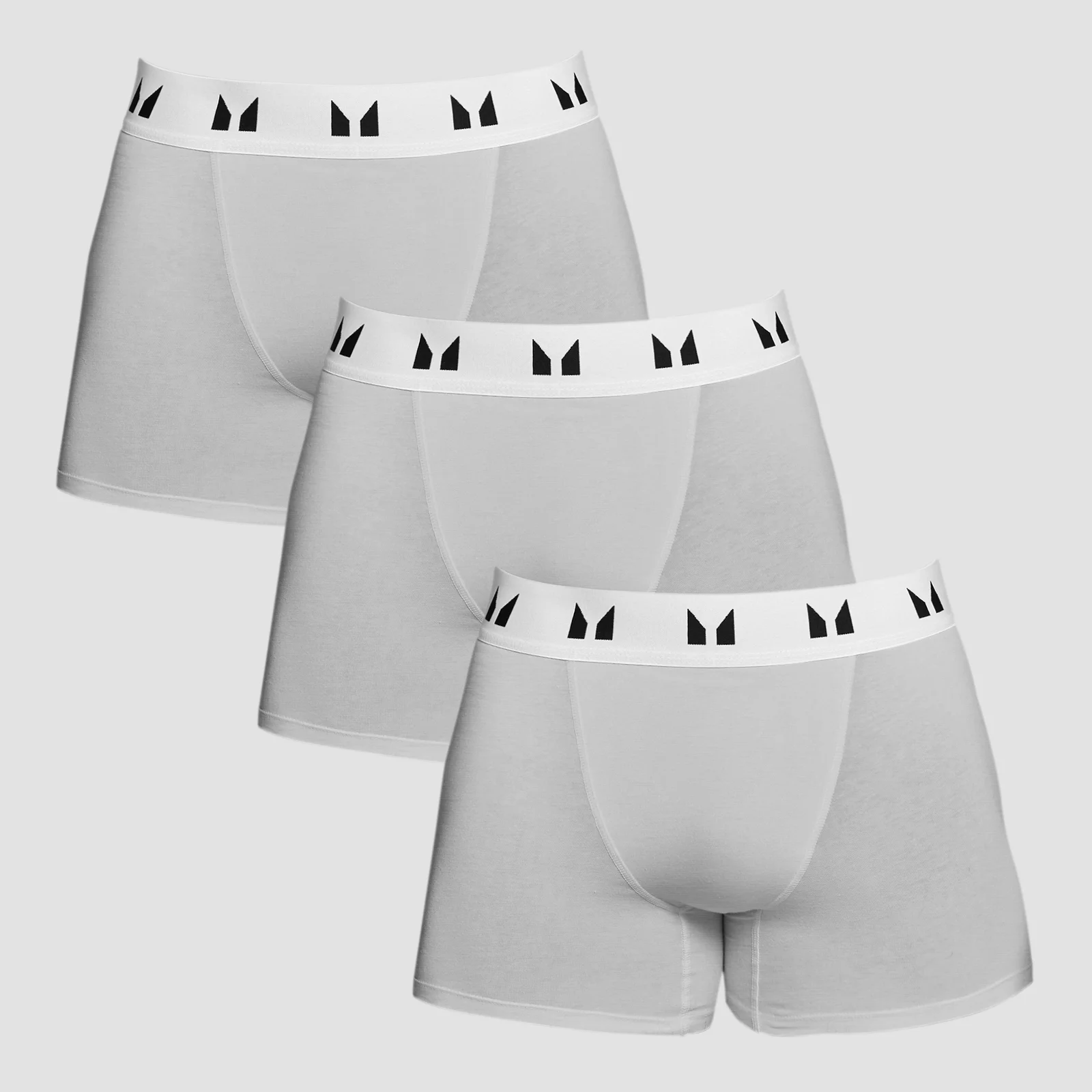 Men's Cotton Boxers (3 Pack) - Grey Marl/White - L Bilde 1