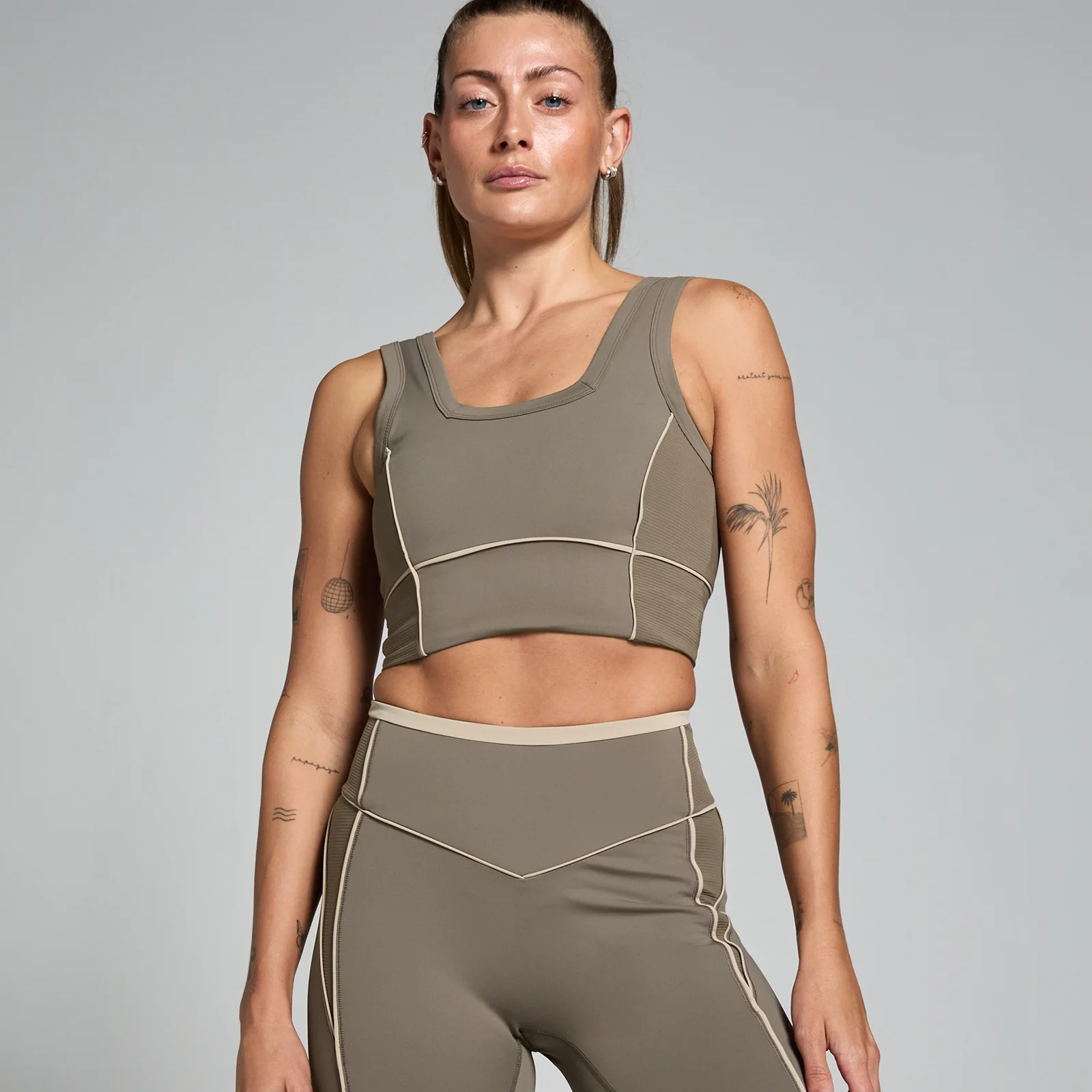 MP Women's Tempo Contrast Texture Sports Bra - Espresso - XS Bilde 1