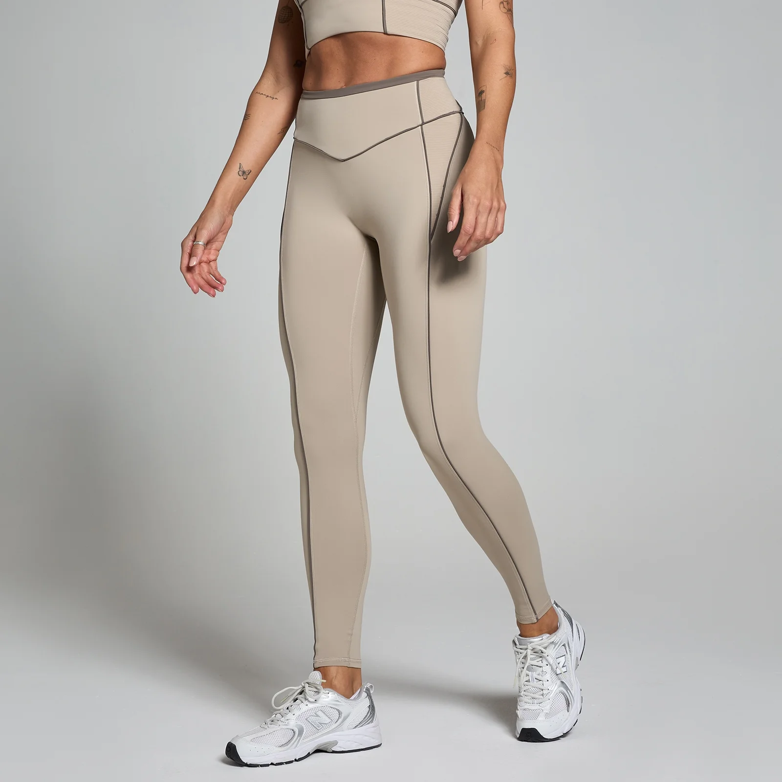MP Women's Tempo Contrast Texture Leggings - Cashmere - XL Bilde 1