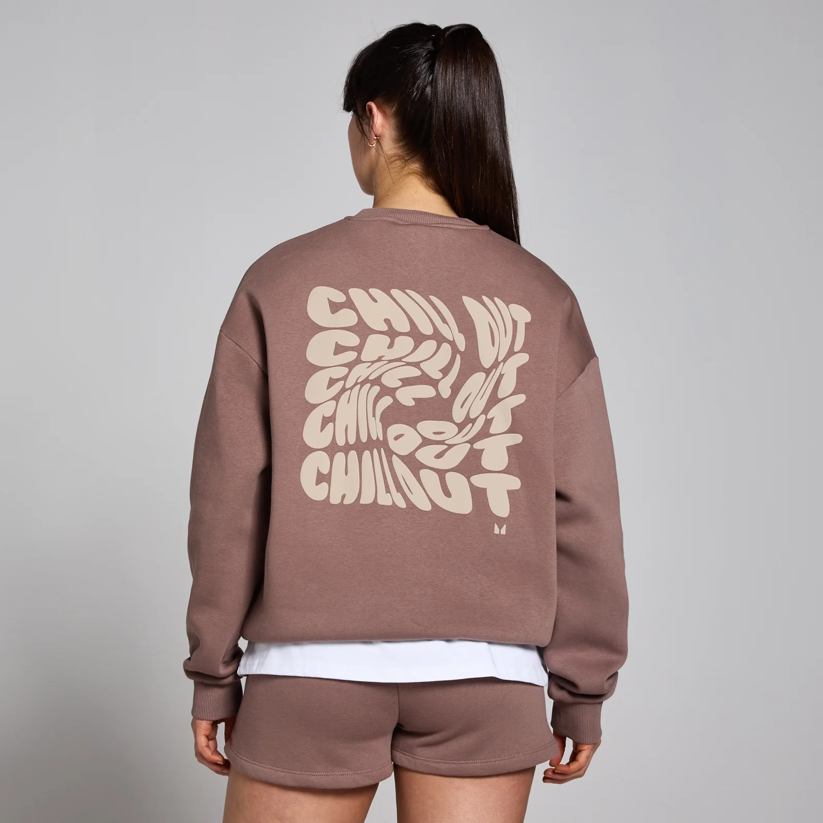 MP Women's Tempo Oversized Chill Out Graphic Sweatshirt - Hazelnut - L Bilde 1