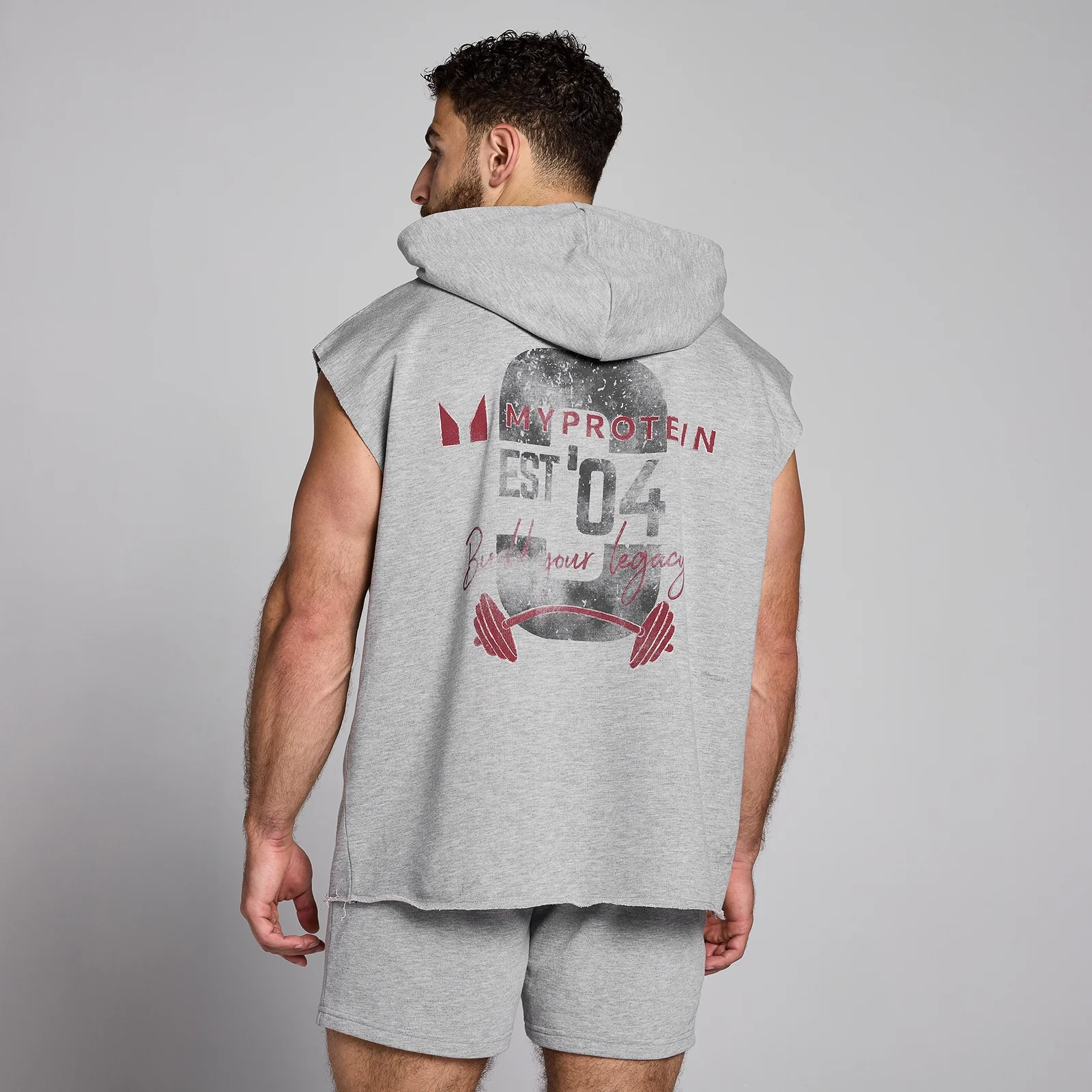MP Men's Origin Graphic Hooded Vest - Grey Marl - XS Bilde 1