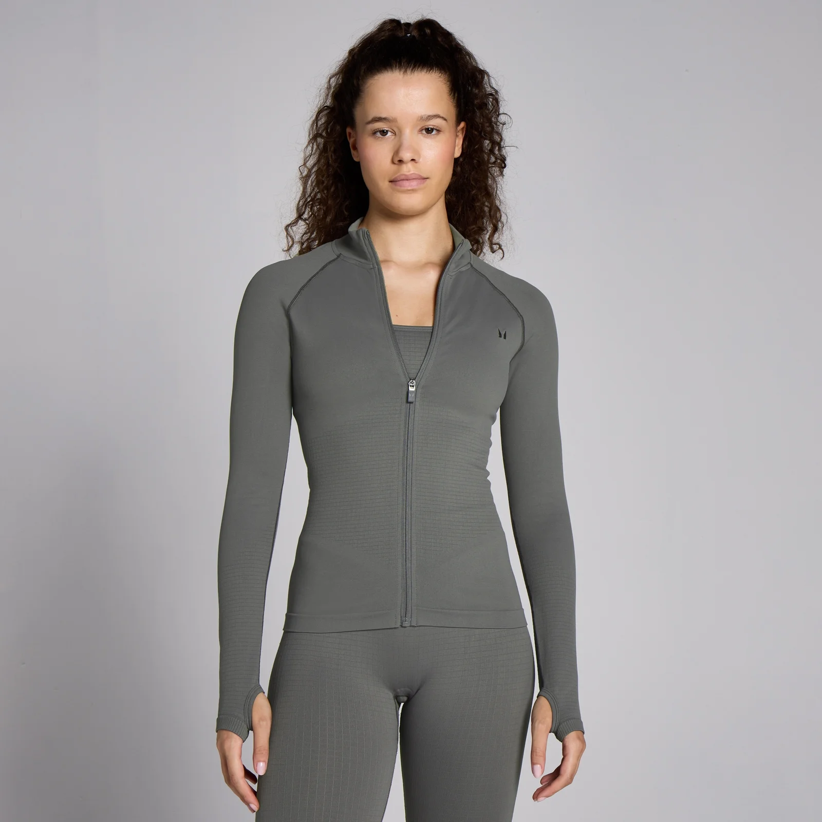 MP Women's Waffle Seamless Full Zip Jacket - Gun Metal - L Bilde 1