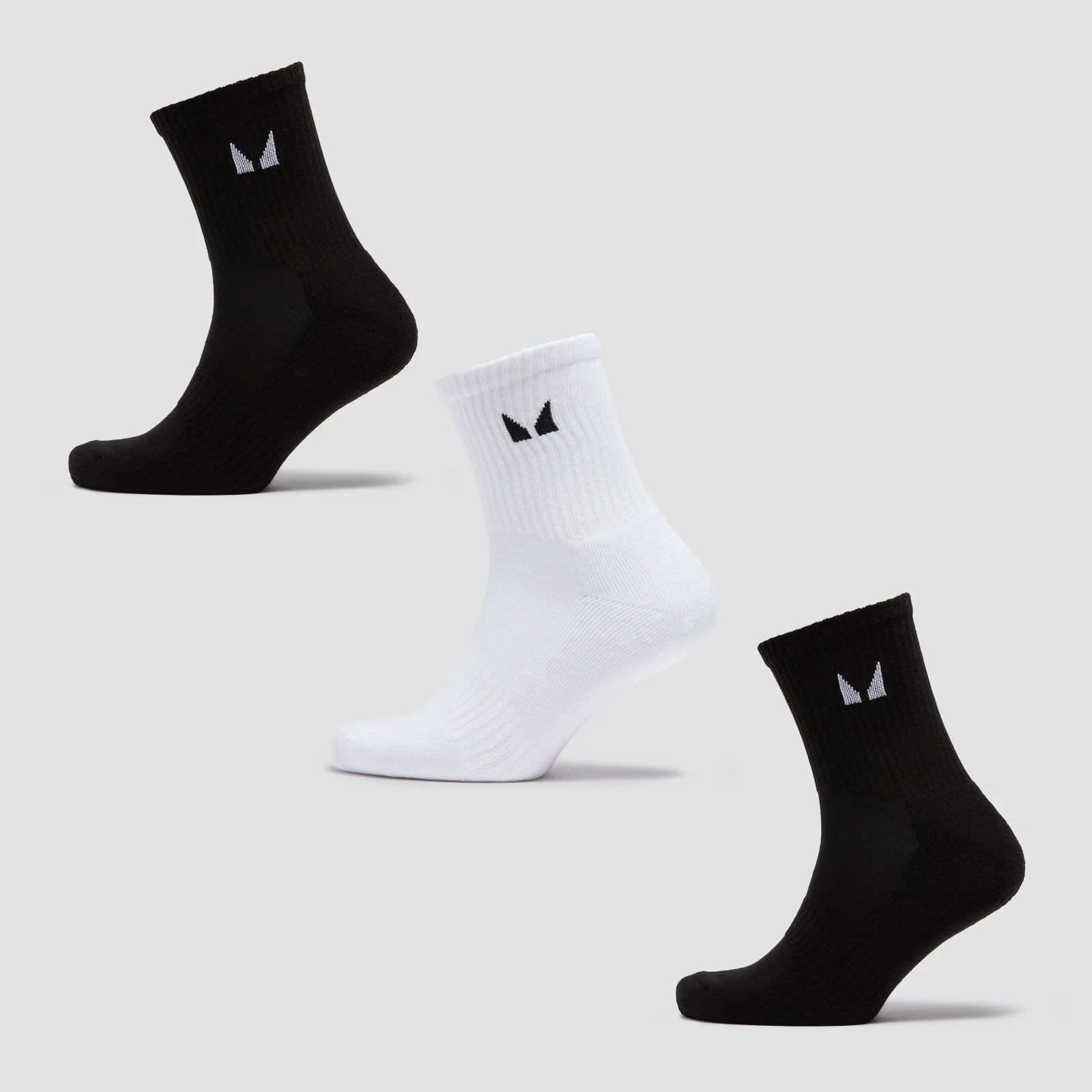 MP Unisex Crew Socks (3 Pack) - Black/White - UK 6-8 Bilde 1
