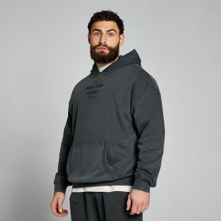 MP Origin Washed Graphic Hoodie - Washed Black