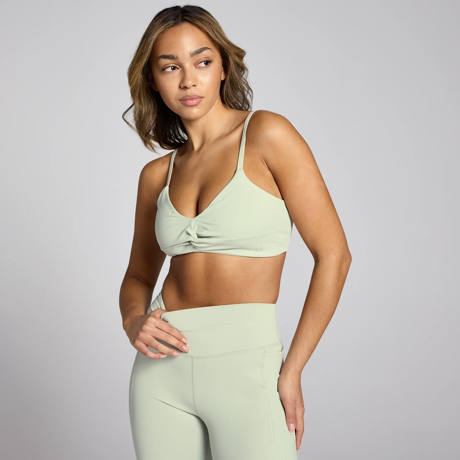 MP Women's Lifestyle Twist Front Sports Bra - Mineral Green - XS Bilde 1