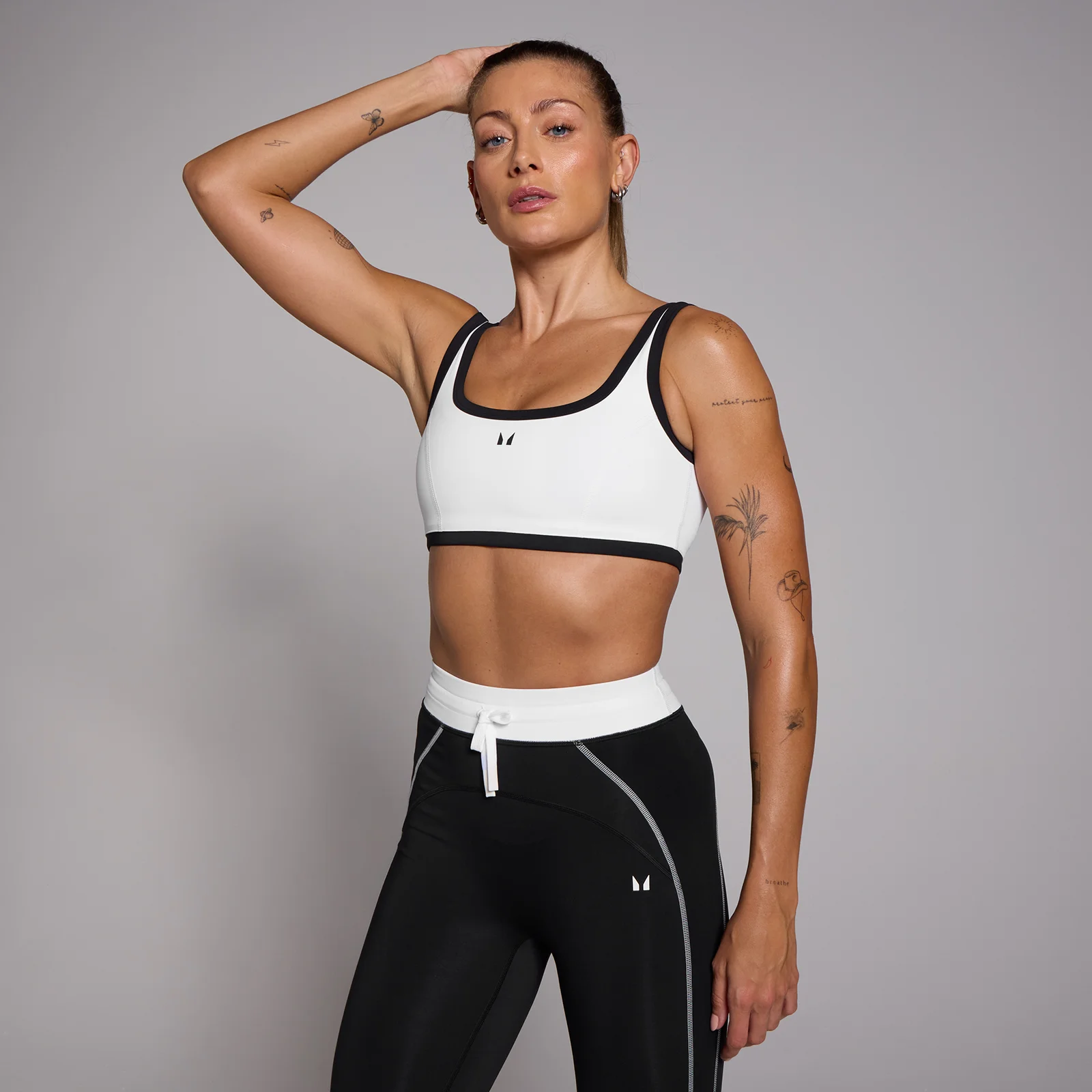 MP Women's Tempo Contrast Sports Bra - White - L Bilde 1
