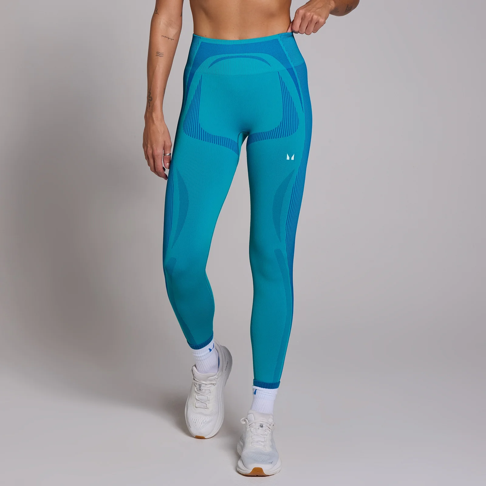 MP Women's Tempo Seamless Hybrid Leggings - Ocean Blue - XS Bilde 1