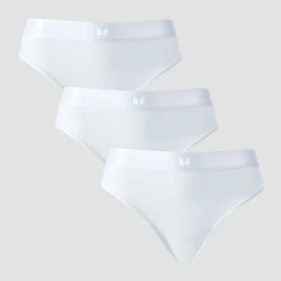 MP Women's Mid Rise Bikini Brief (3 Pack) - White - L Bilde 6