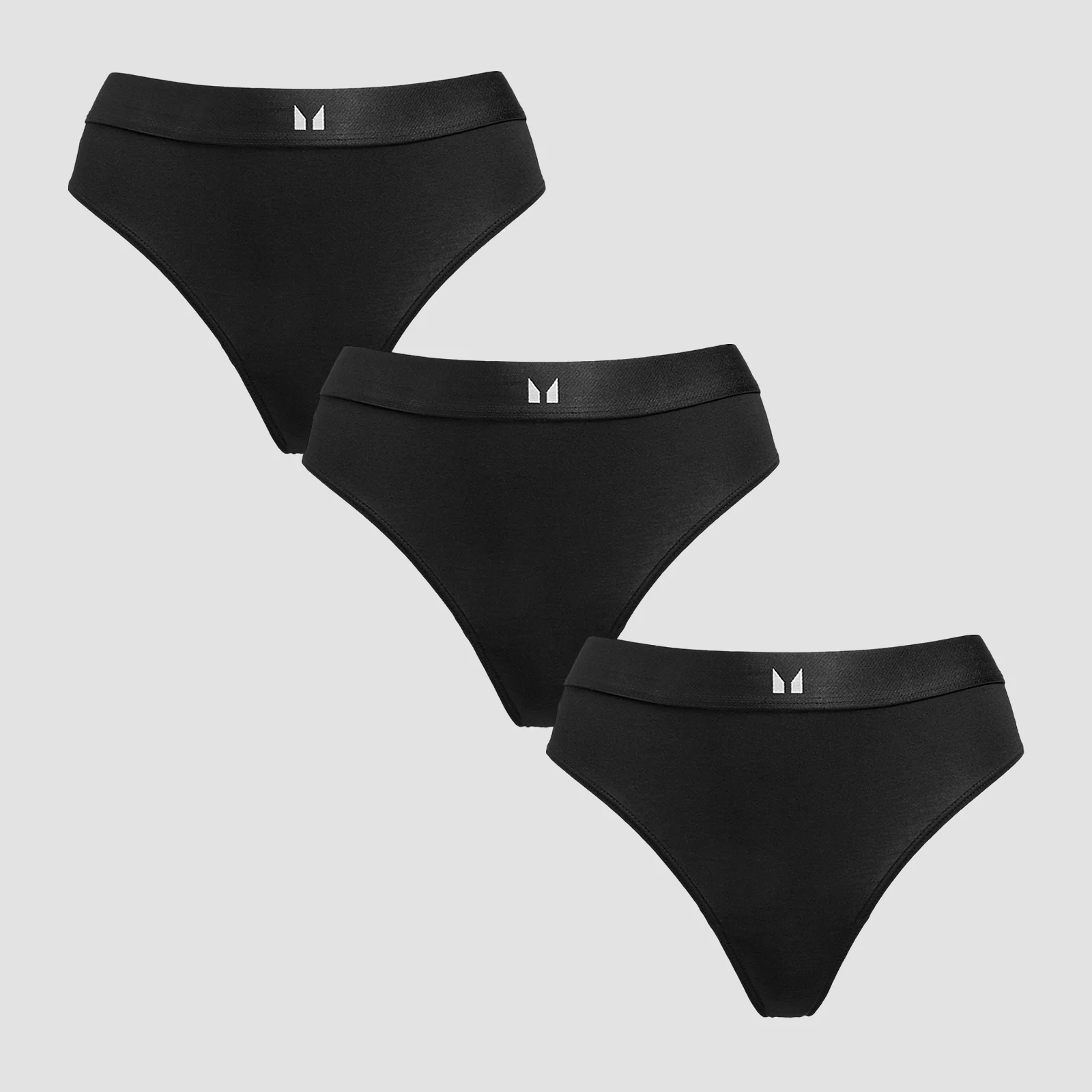 MP Women's Mid Rise Thong (3 Pack) - Black - M Bilde 1