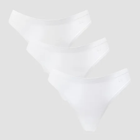 MP Women's Mid Rise No VPL Thong (3 Pack) - White