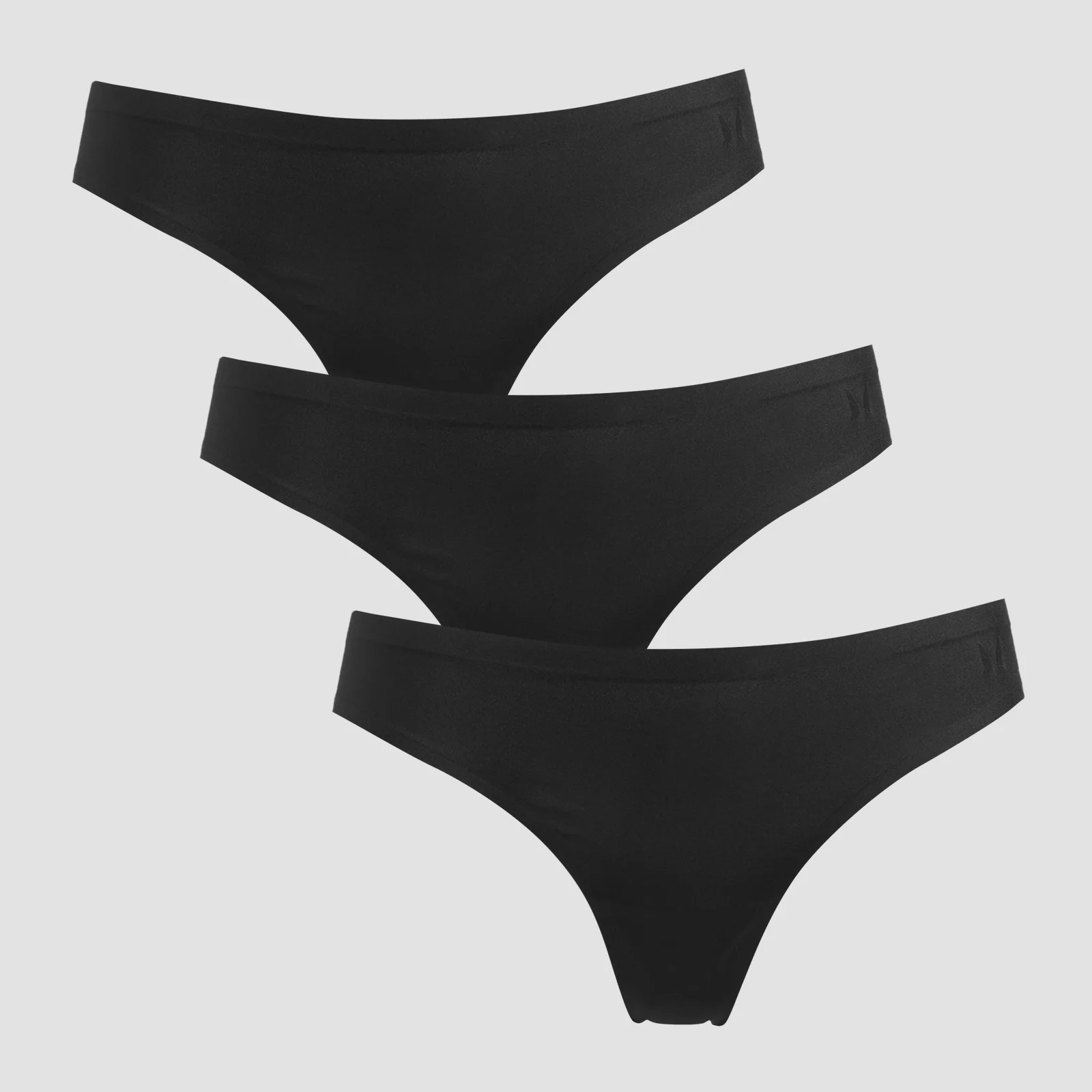 MP Women's Mid Rise No VPL Thong (3 Pack) - Black - S Bilde 1