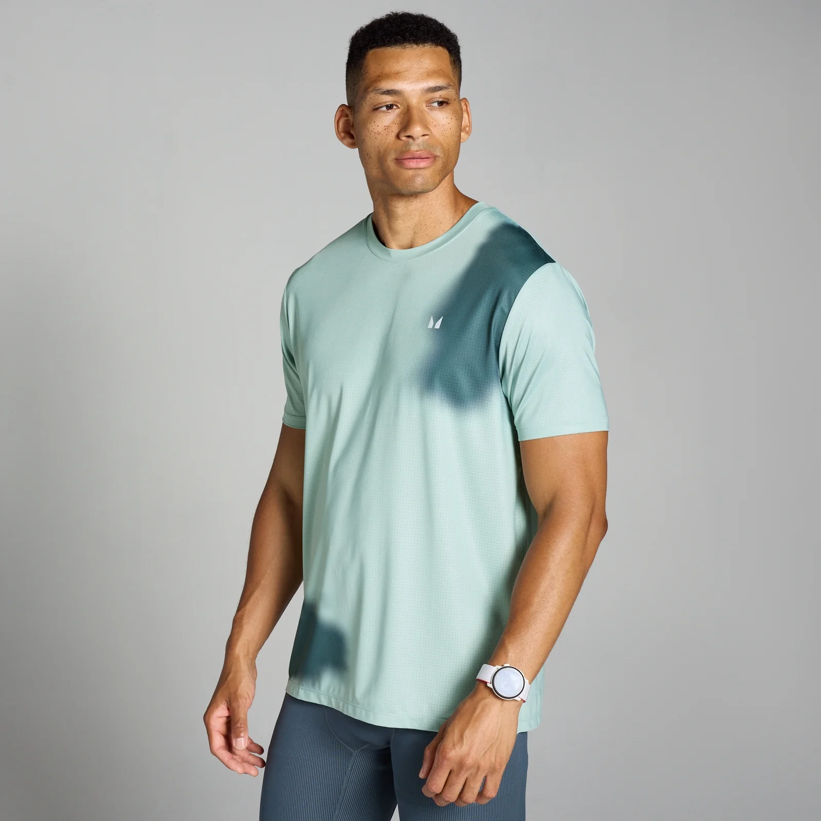 MP Men's Velocity Mesh Print T-Shirt - Grey Mist - XS Bilde 1