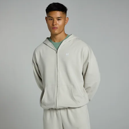 MP Men's Tempo Lightweight Loopback Zip Through Hoodie - Ash