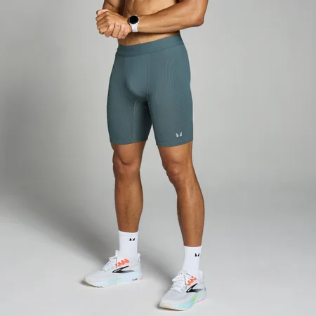 MP Men's Velocity Contrast Ribbed Baselayer Shorts - Dark Slate