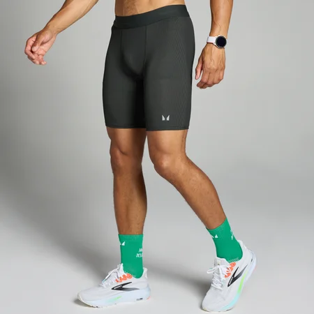 MP Men's Velocity Contrast Ribbed Baselayer Shorts - Black