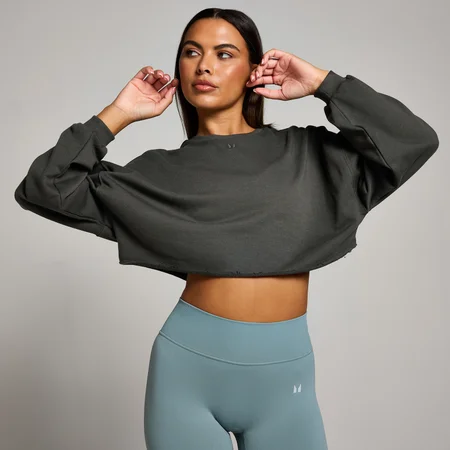 MP Women's Tempo Slouchy Cropped Sweatshirt - Night Grey