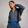 MP Women's Tempo Hybrid Cropped Zip Through Hoodie - Midnight