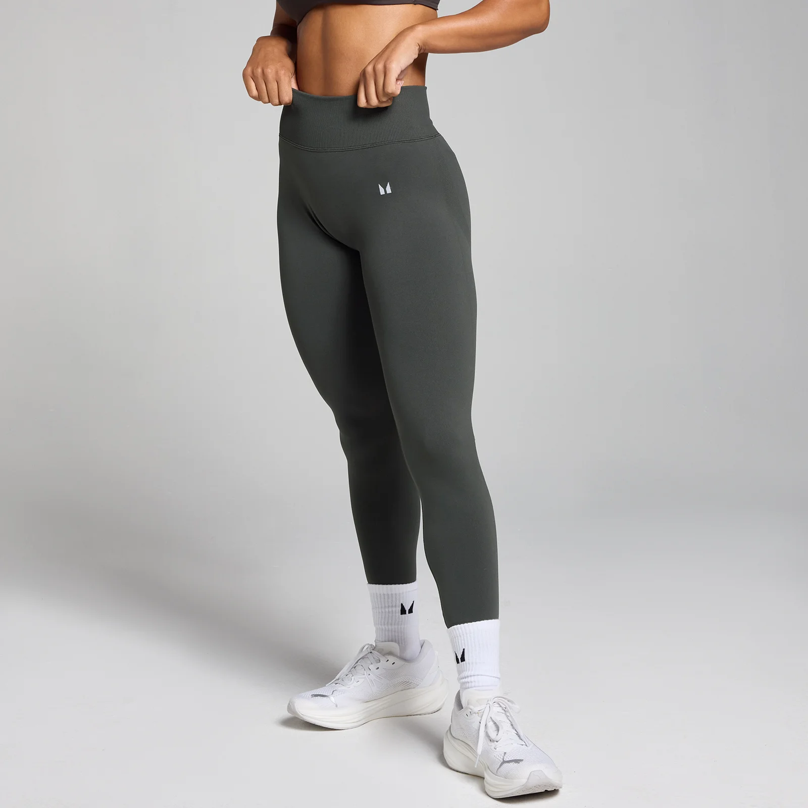 MP Women's Tempo Hybrid Mid-Rise Seamless Leggings - Night Grey - XS Bilde 1