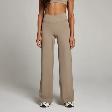 MP Women's Studio Cross Over Wide Leg Legging - Light Taupe