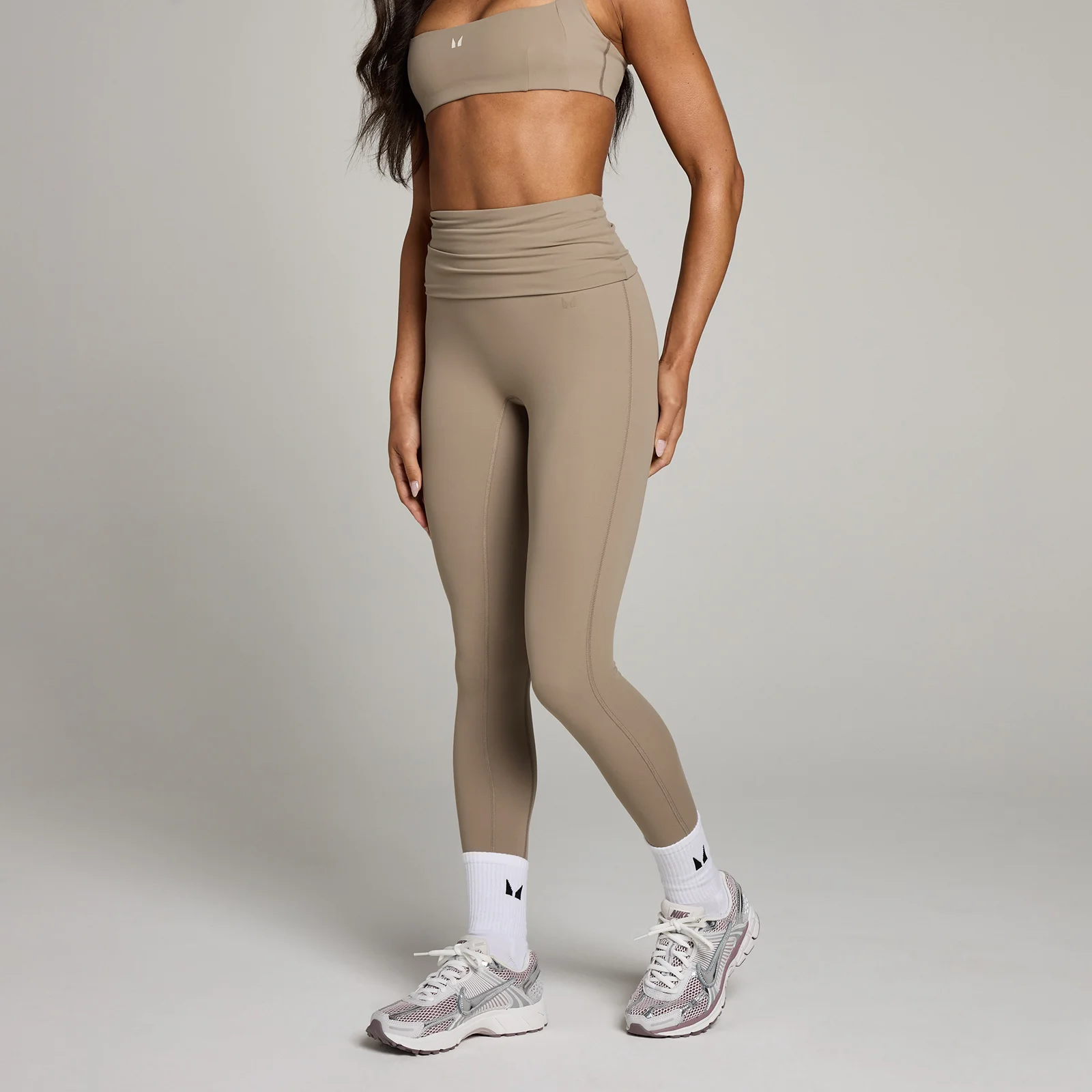 MP Women's Studio Fold Over Legging - Light Taupe - XS Bilde 1