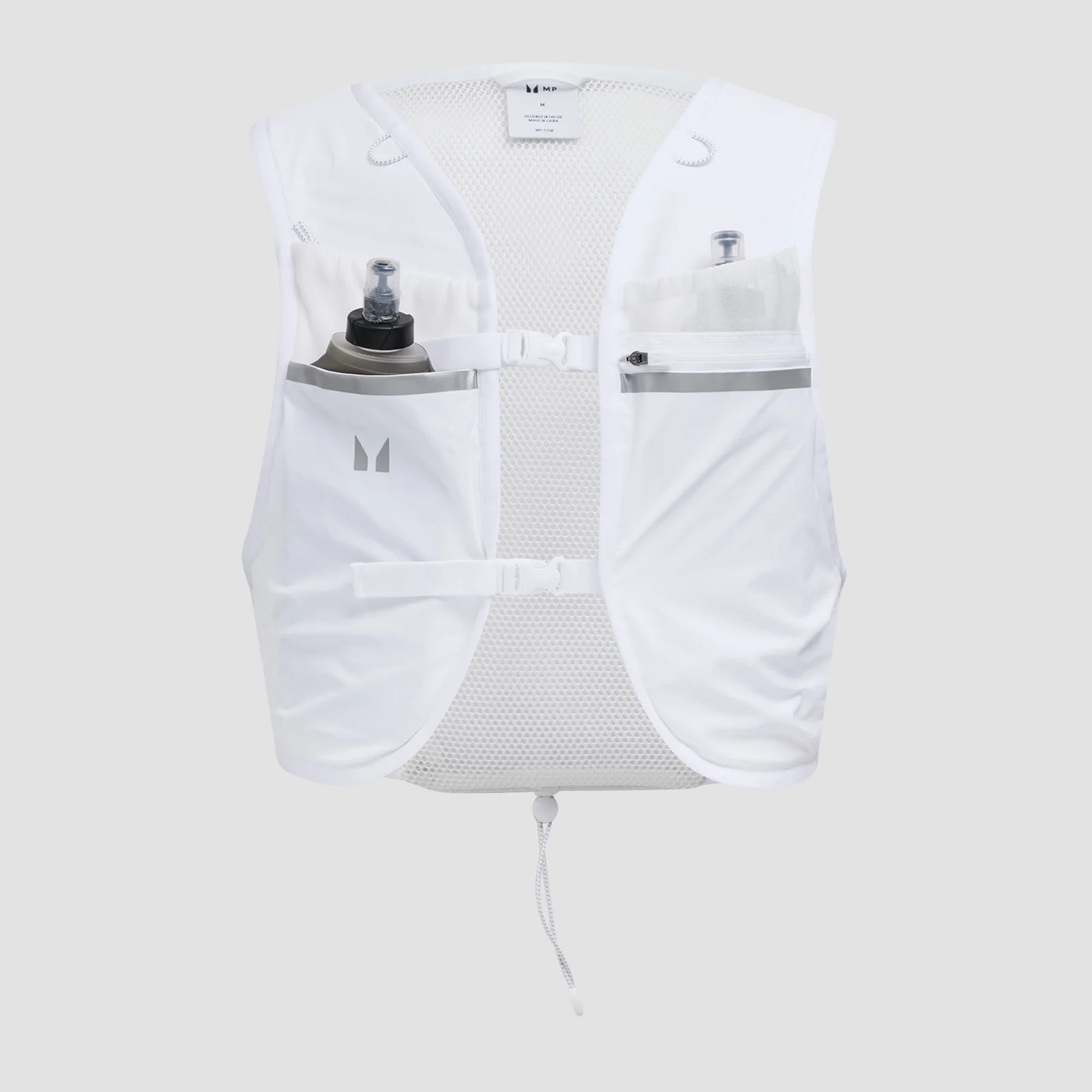 MP Unisex Hydration Vest & 2 Soft Running Bottles Bundle - White - S Bilde 1