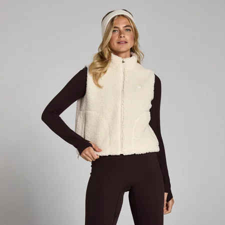 MP Women's Borg Cropped Gilet - Soft Cream