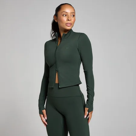 MP Women's Tempo Cropped Jacket - Dark Emerald