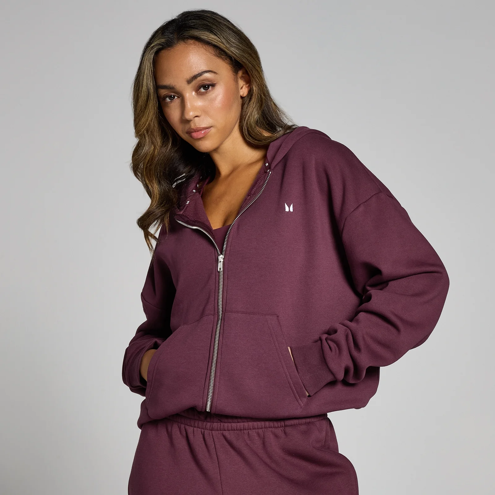 MP Women's Basics Zip Through Hoodie - Deep Berry - XXL Bilde 1
