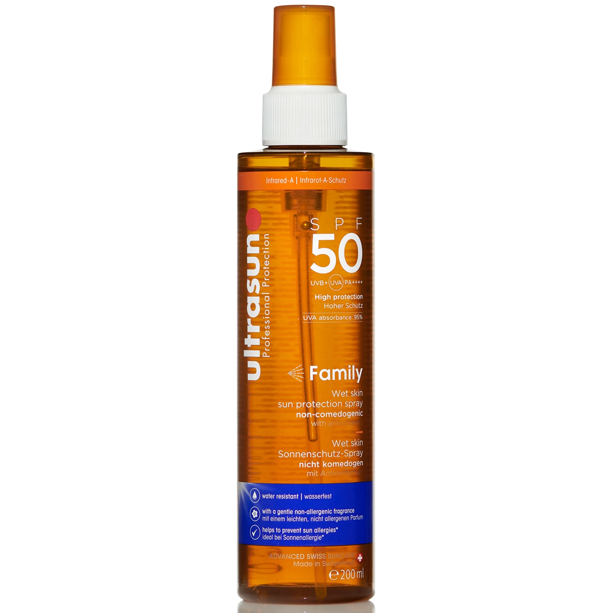 Ultrasun Family Wet Skin Spray SPF50 200ml Bilde 1