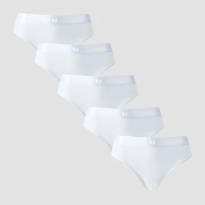 MP Women's Mid Rise Bikini Brief (5 Pack) - White - White - M Bilde 6