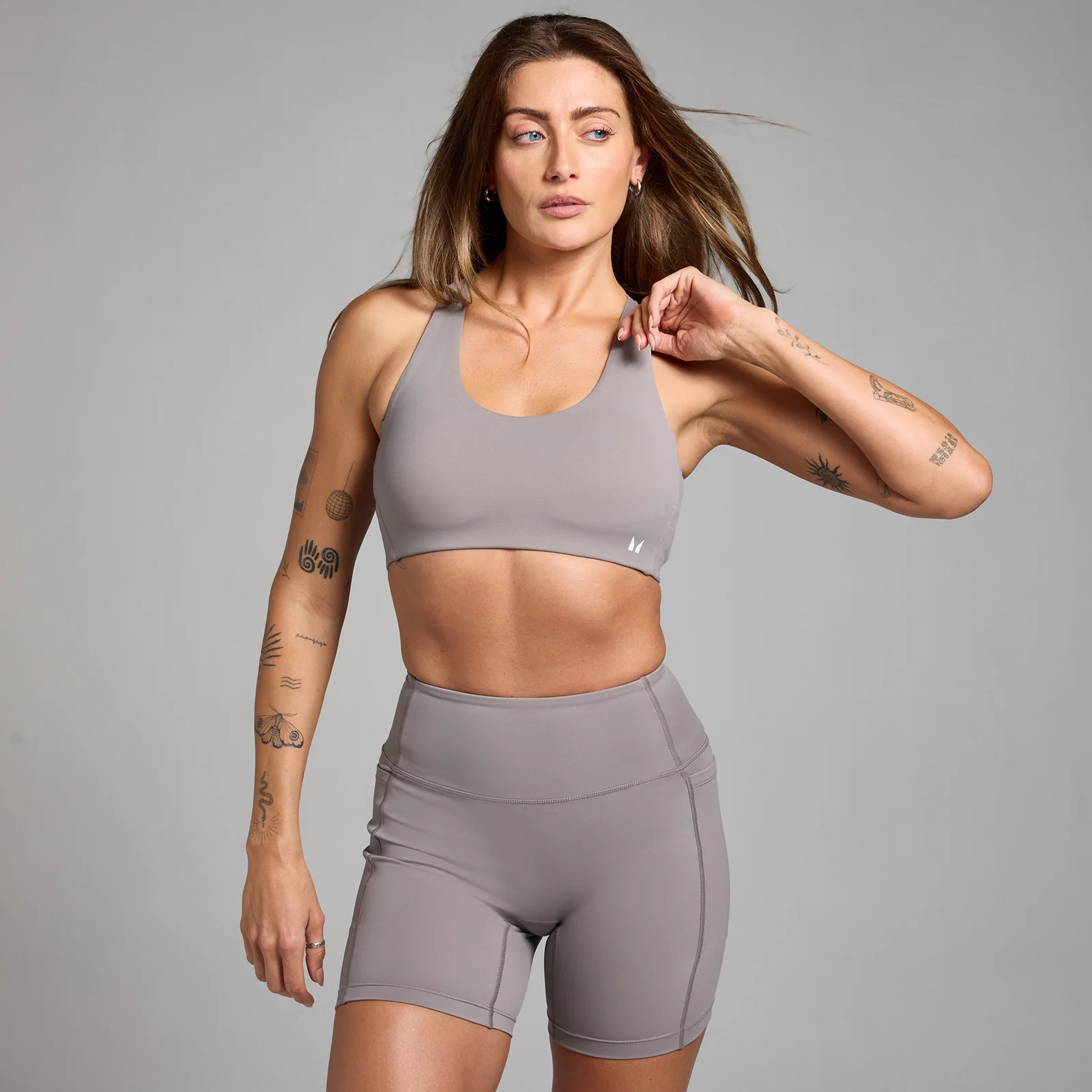MP Women's Active Cross Back Adjustable Bra - Cool Grey - XS Bilde 1